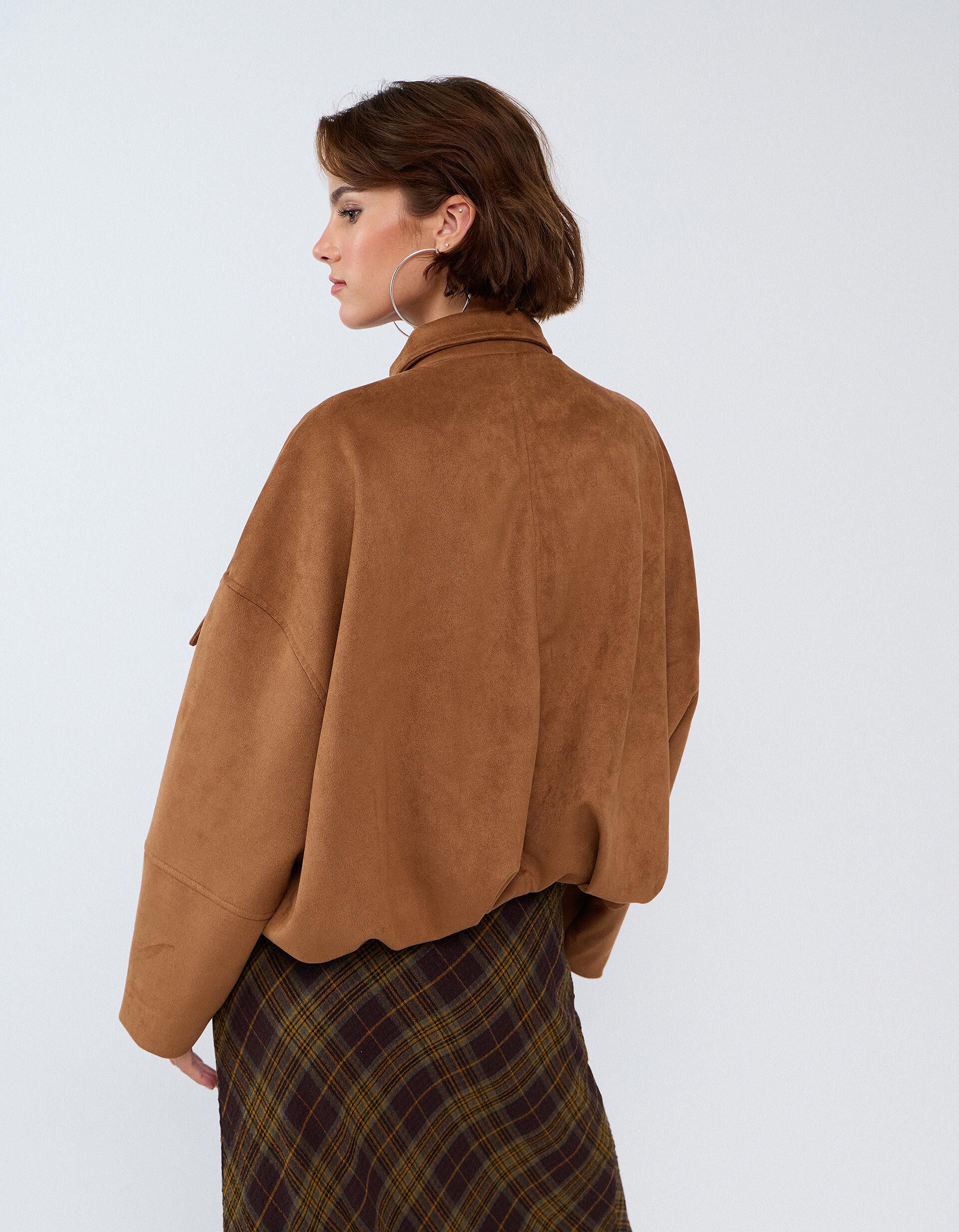 Comprar Online Casaco Efeito Camur&ccedil;a, Mulher, Bege Escuro