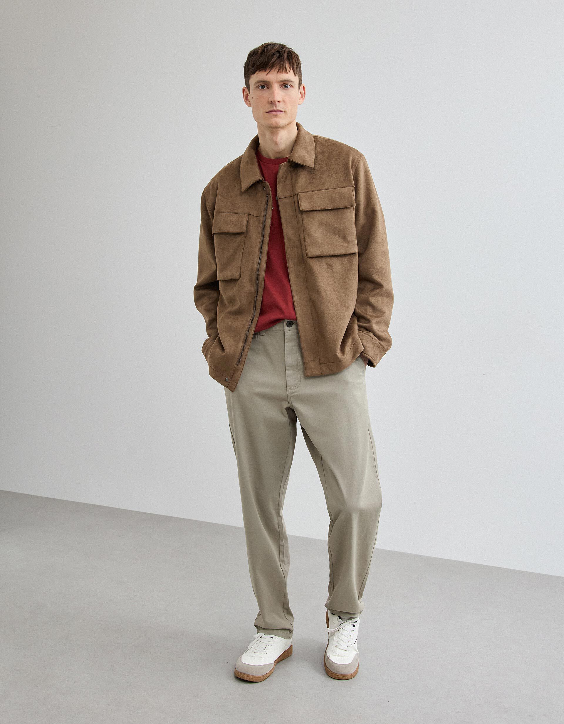 Comprar Online Cal&ccedil;as Chino 'Straight Fit', Homem, Bege Claro