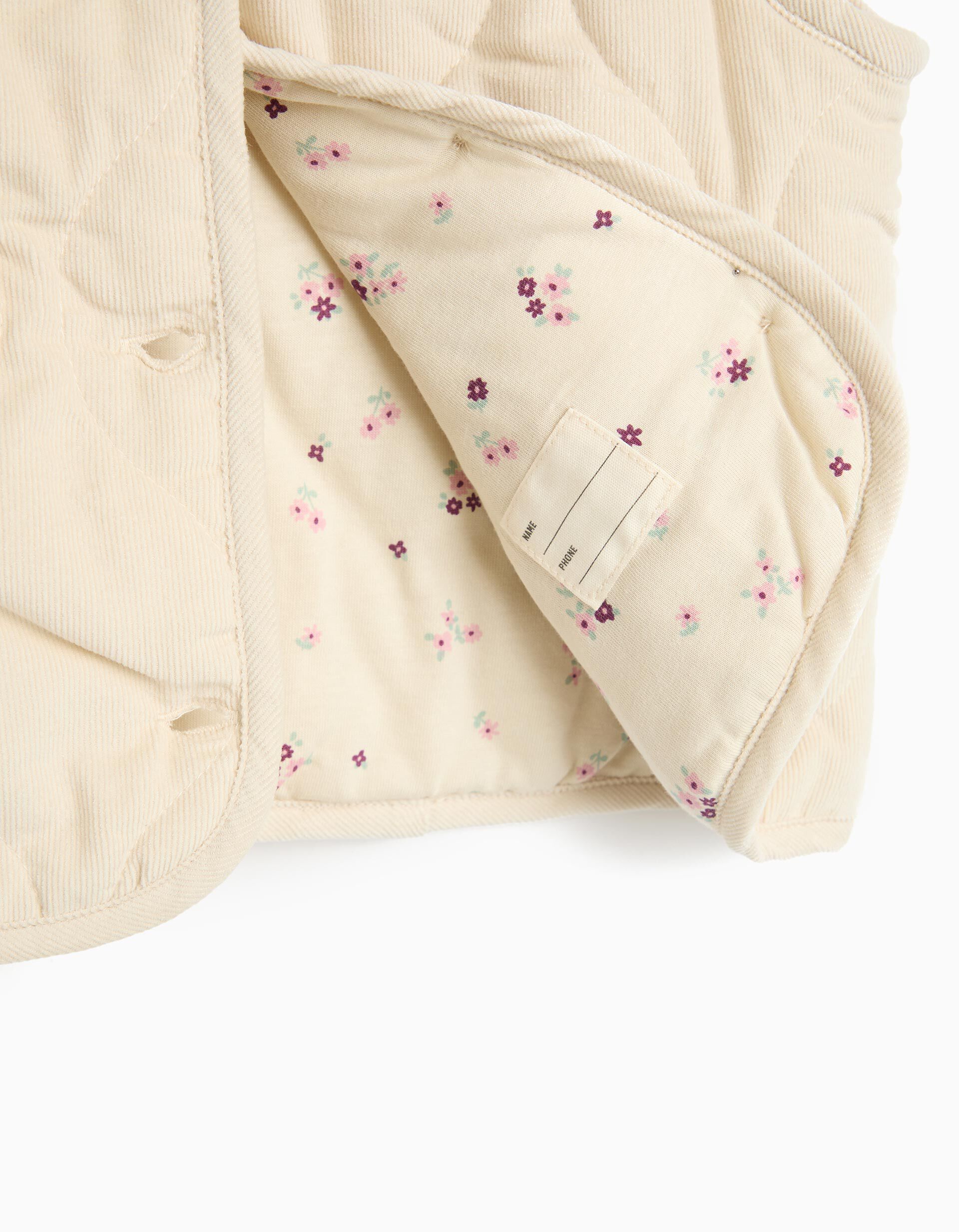 Comprar Online Colete Acolchoado Em Bombazina, Menina, Bege