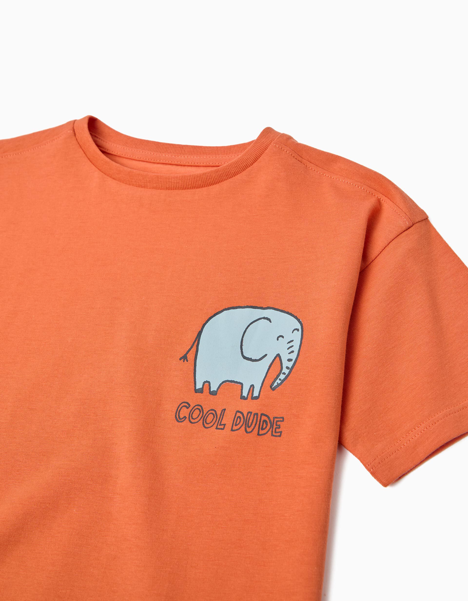 Comprar Online T-shirt Estampada, Menino, Laranja Escuro