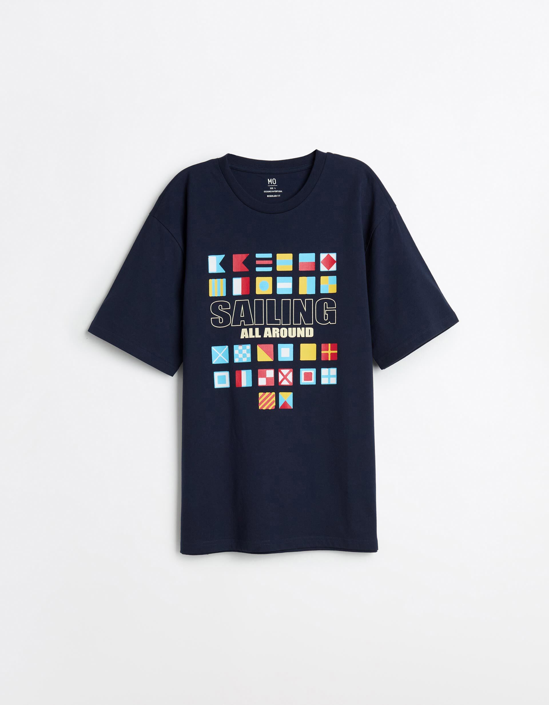 Comprar Online T-shirt Estampada, Homem, Azul Escuro