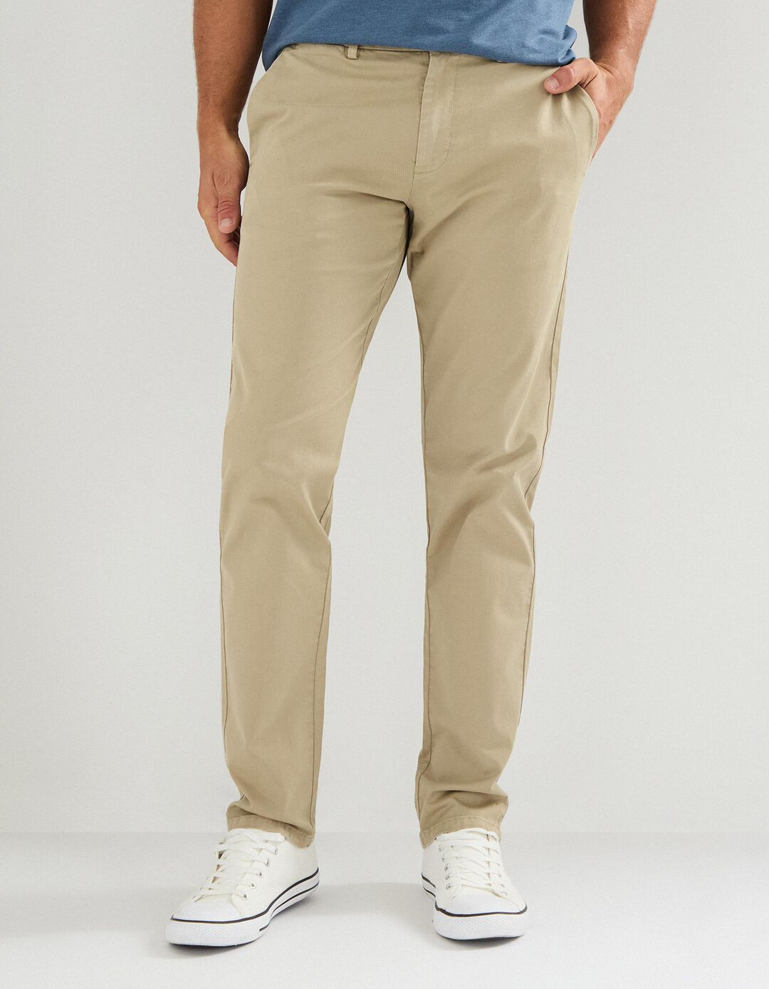 Calças Chino Slim, Homem, Cinzento