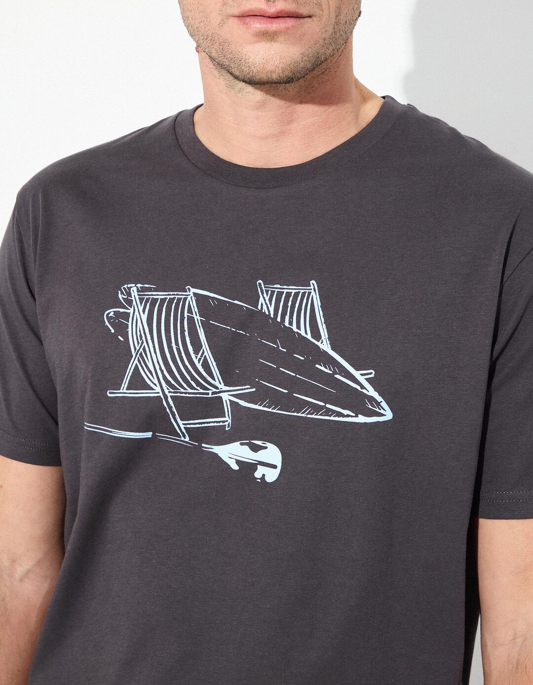 T-shirt Jersey, Homem, Cinzento Escuro