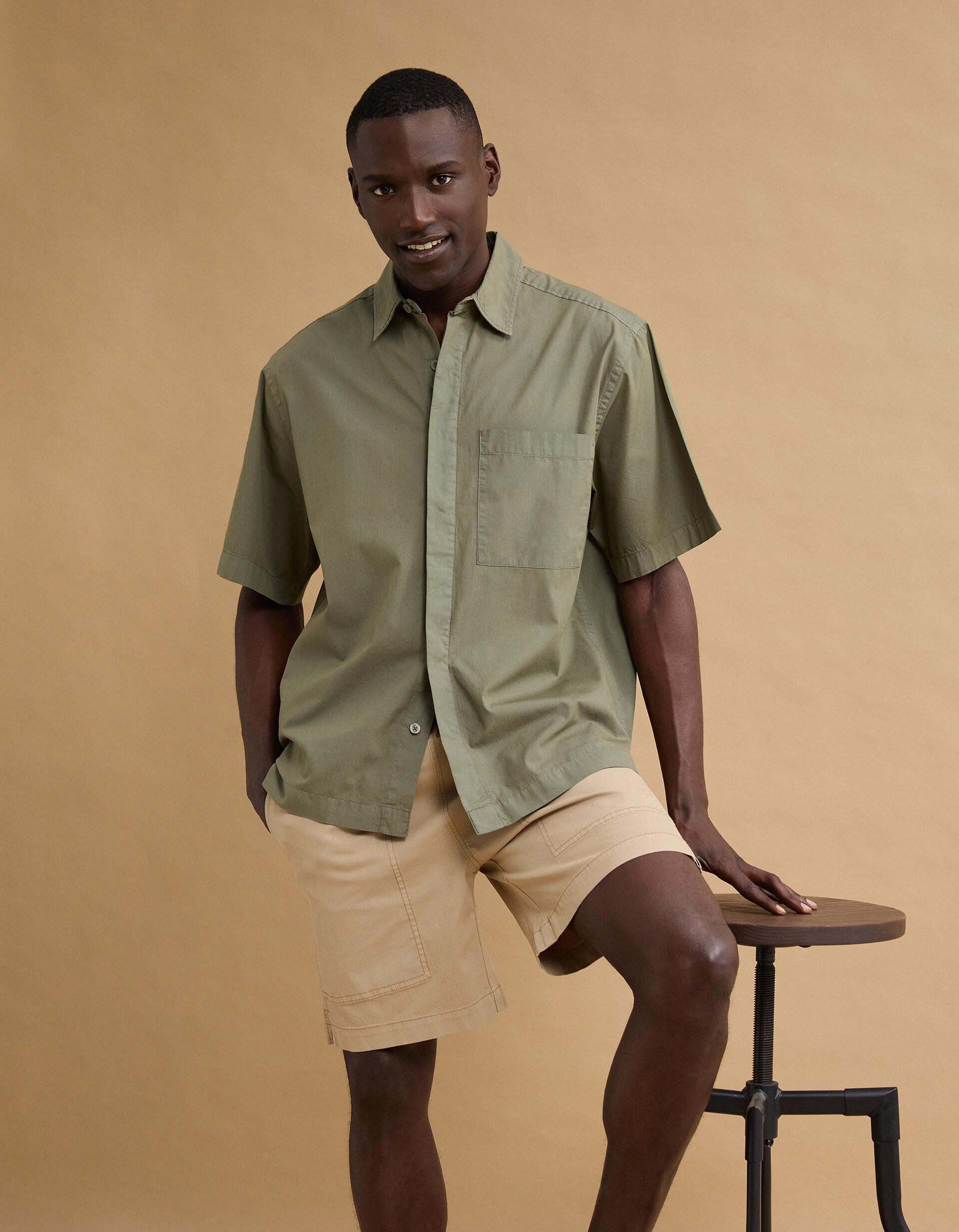 Comprar Online Camisa Popline, Homem, Verde Escuro