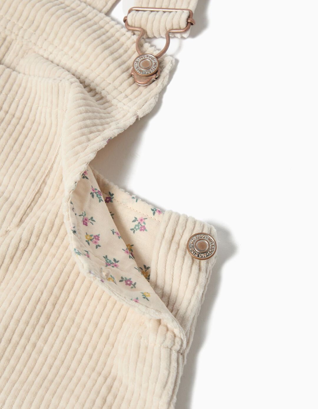 Jardineira de Bombazine, Menina, Bege Claro 