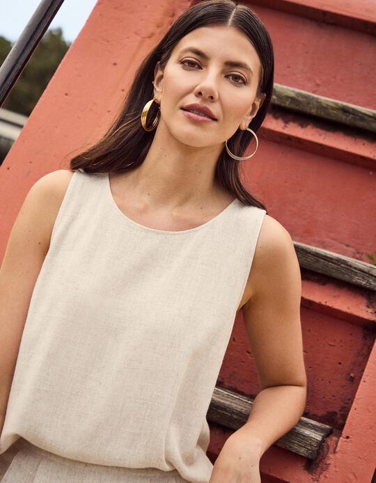 Comprar Online Top com Linho, Mulher, Branco