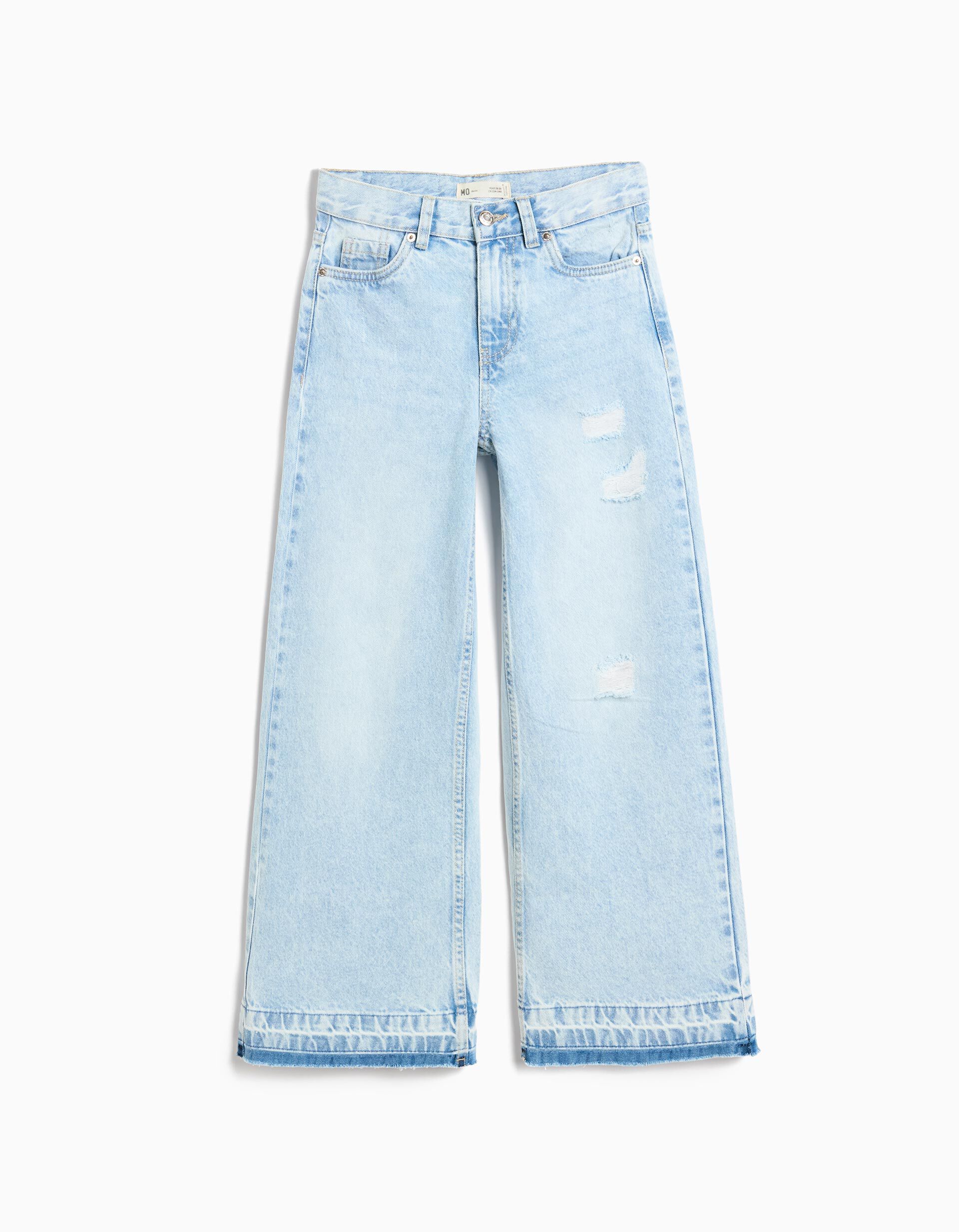 Comprar Online Cal&ccedil;as de Ganga 'Wide Leg', Menina, Azul Claro