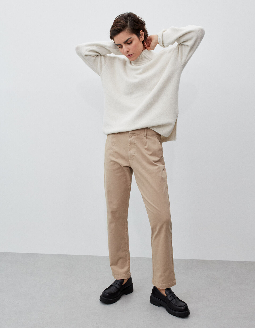 Chino pants, woman, beige