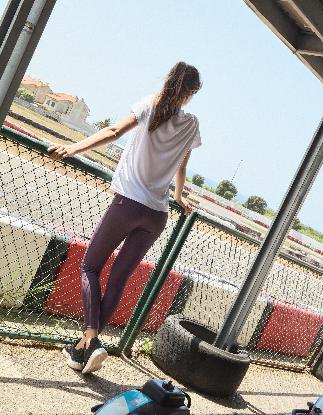 Leggings de Desporto, Mulher, Roxo Escuro