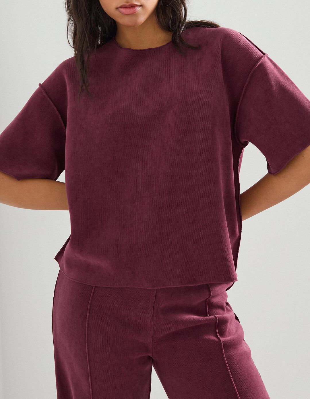 T-shirt, Mulher, Vermelho Escuro