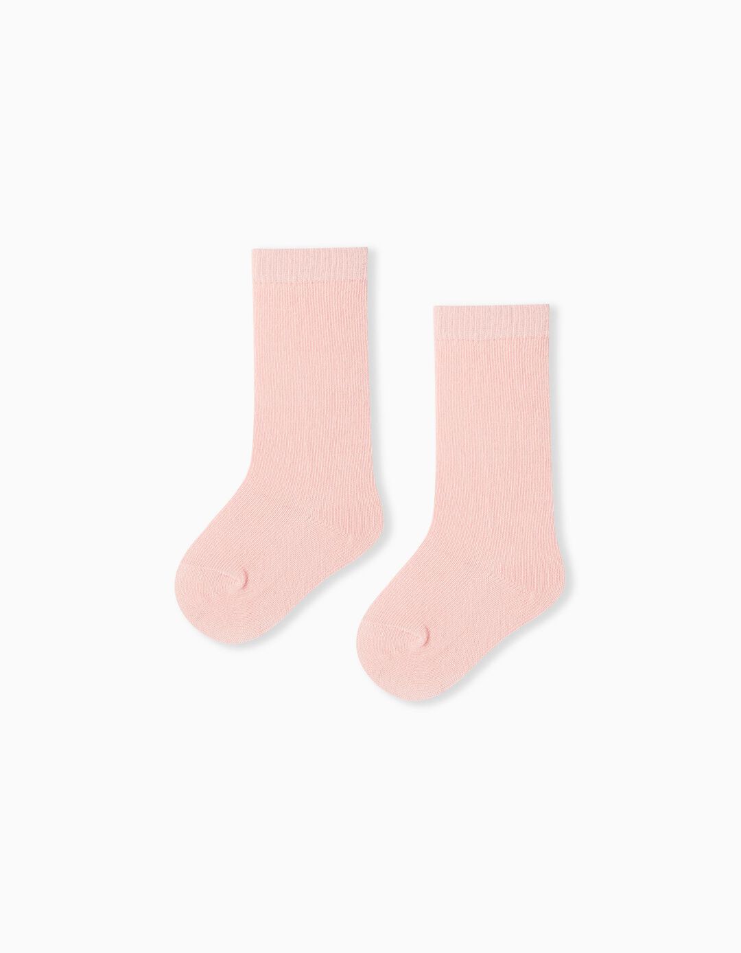 2 Pairs of High Socks Pack, Baby Girls, Light Pink