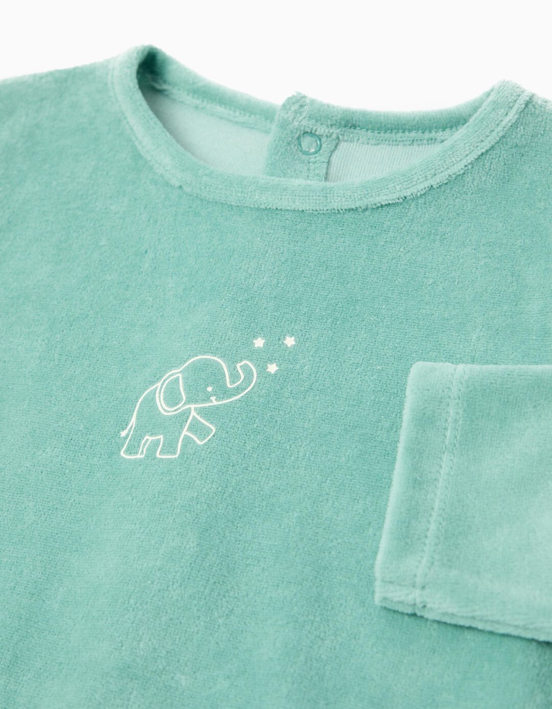 Babygrow Veludo, Recém-Nascido, Verde Escuro