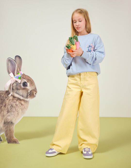 Comprar Online Cal&ccedil;as de Ganga Wide Leg, Menina, Amarelo Claro