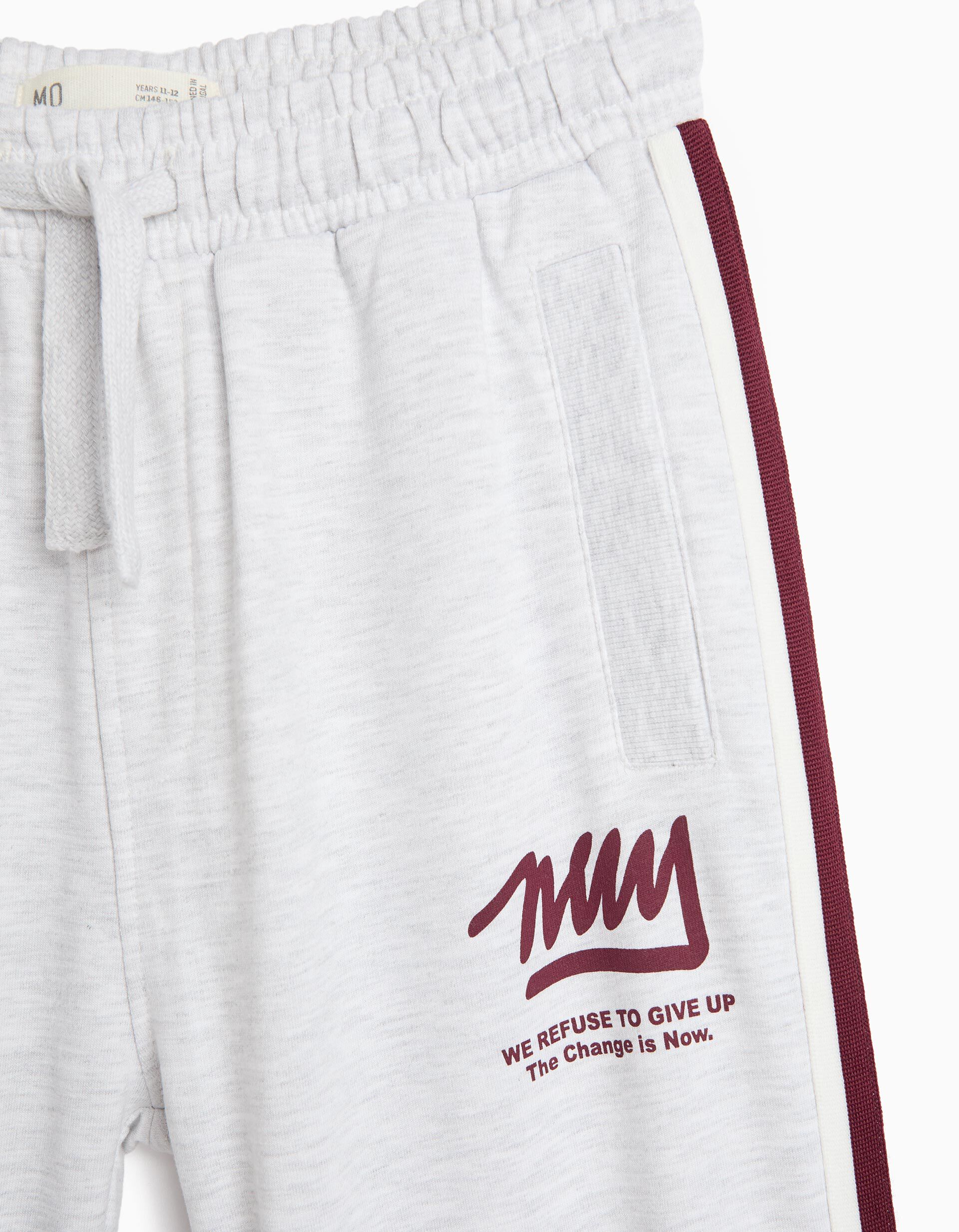 Comprar Online Cal&ccedil;as Jogger Em Felpa, Menino, Cinzento Claro