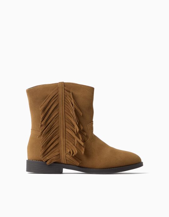Comprar Online Botas Com Franjas, Menina, Bege Escuro