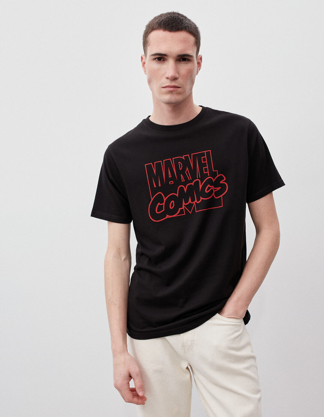 T-shirt 'Marvel', Homem, Preto