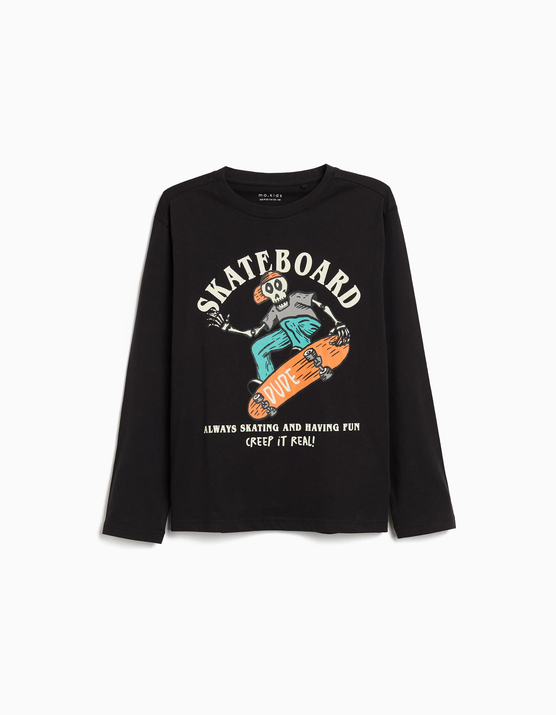 Comprar Online T-shirt de Manga Comprida 'Halloween', Menino, Preto