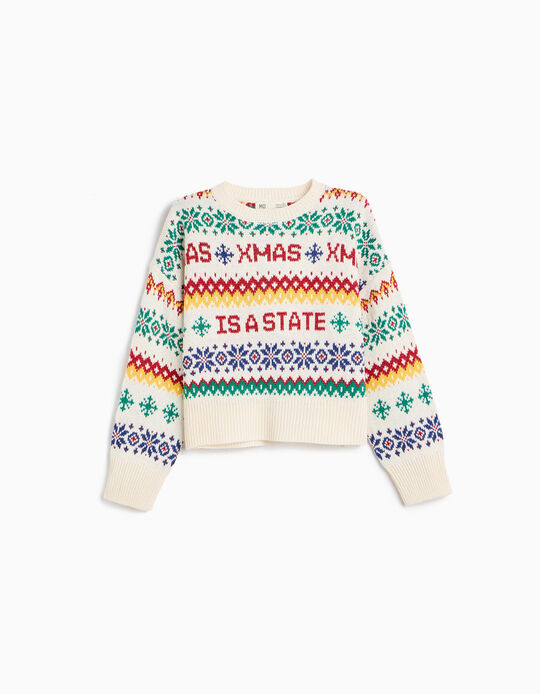 Comprar Online Camisola De Malha De Natal, Menina, Cru