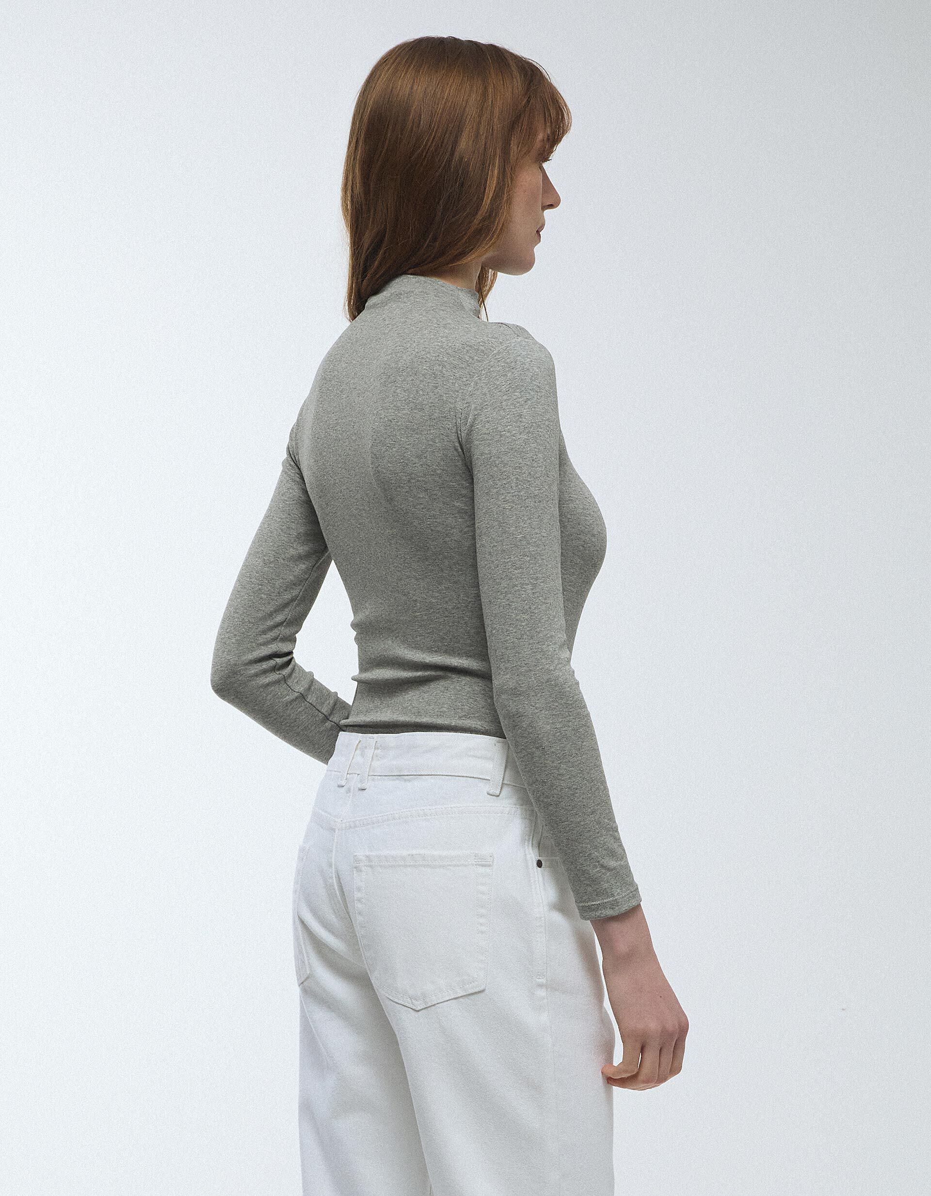 Comprar Online Body de Manga Comprida, Mulher, Cinzento