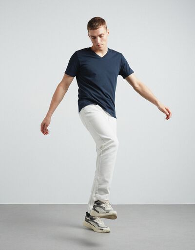 Cropped Fit Jeans, Men, White