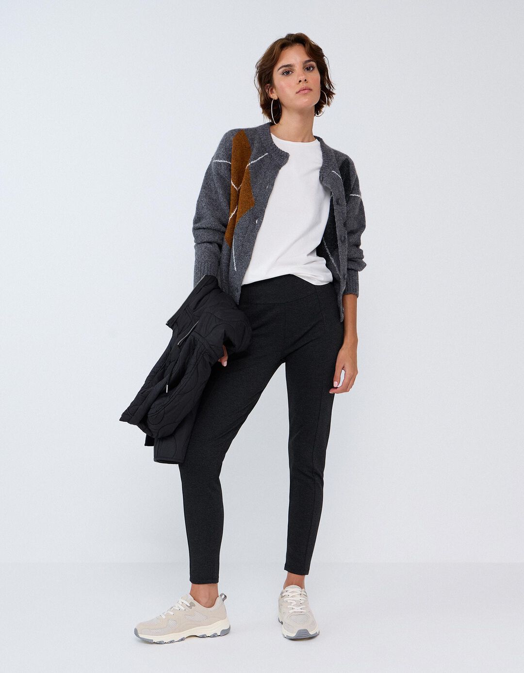 Leggings Ponto Roma, Mulher, Cinzento Escuro