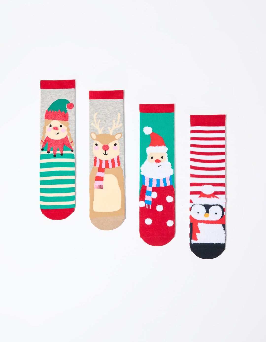 Pack 4 Pares de Meias de Natal, Mulher, Vermelho