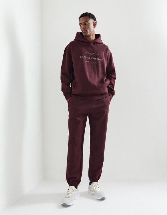 Comprar Online Calças Jogging de Felpa, Homem, Vermelho Escuro 