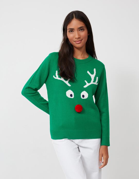 Christmas' Knitted Jumper, Women, Green