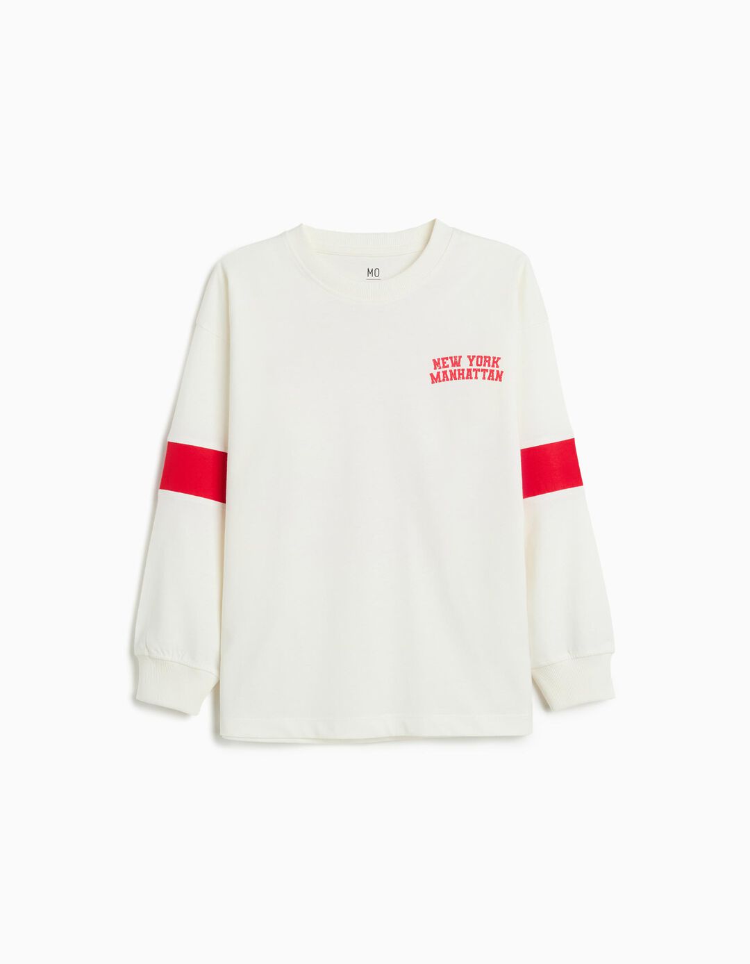 T-shirt de Manga Comprida, Menino, Branco