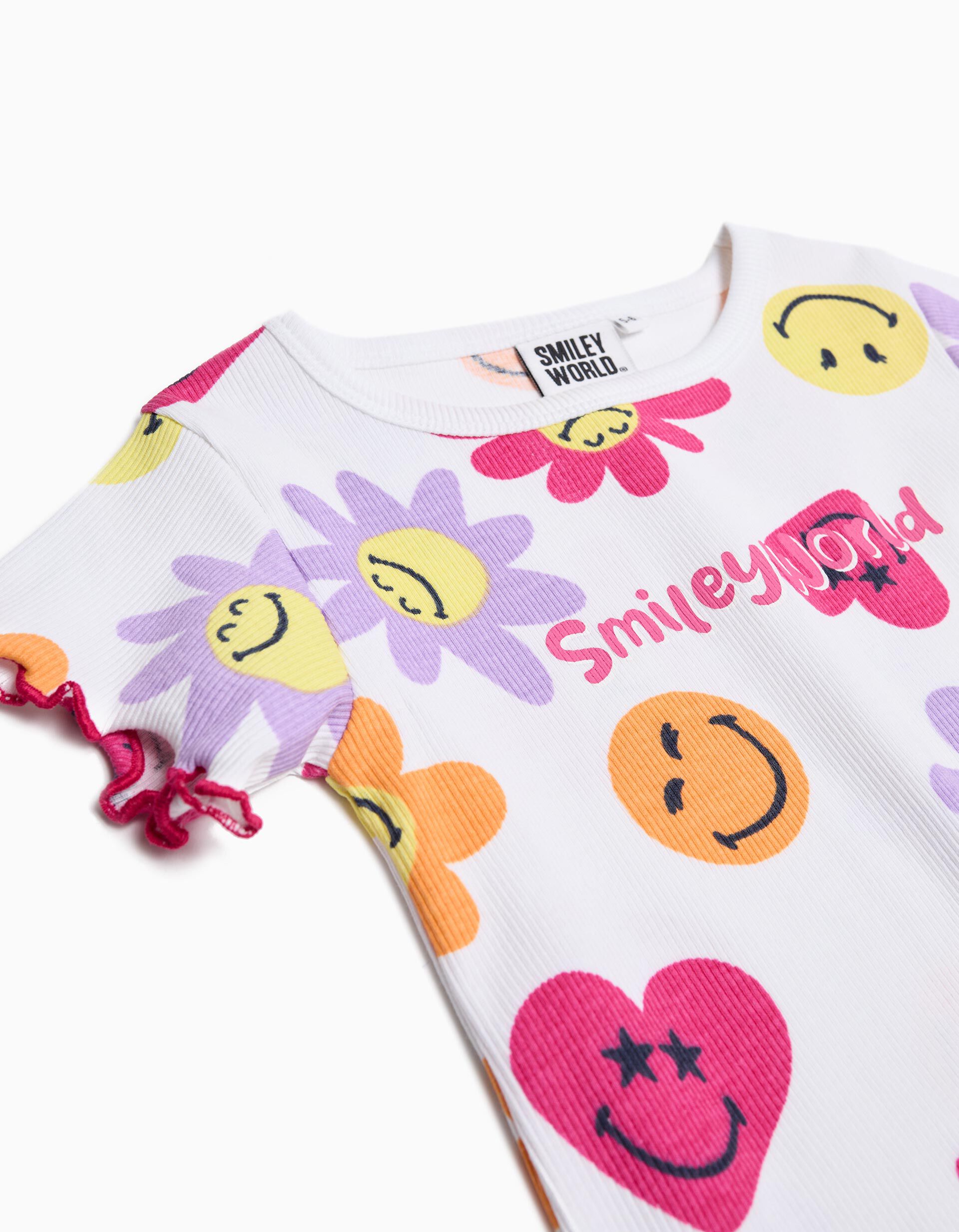 Comprar Online T-shirt 'Smiley World', Menina, Branco