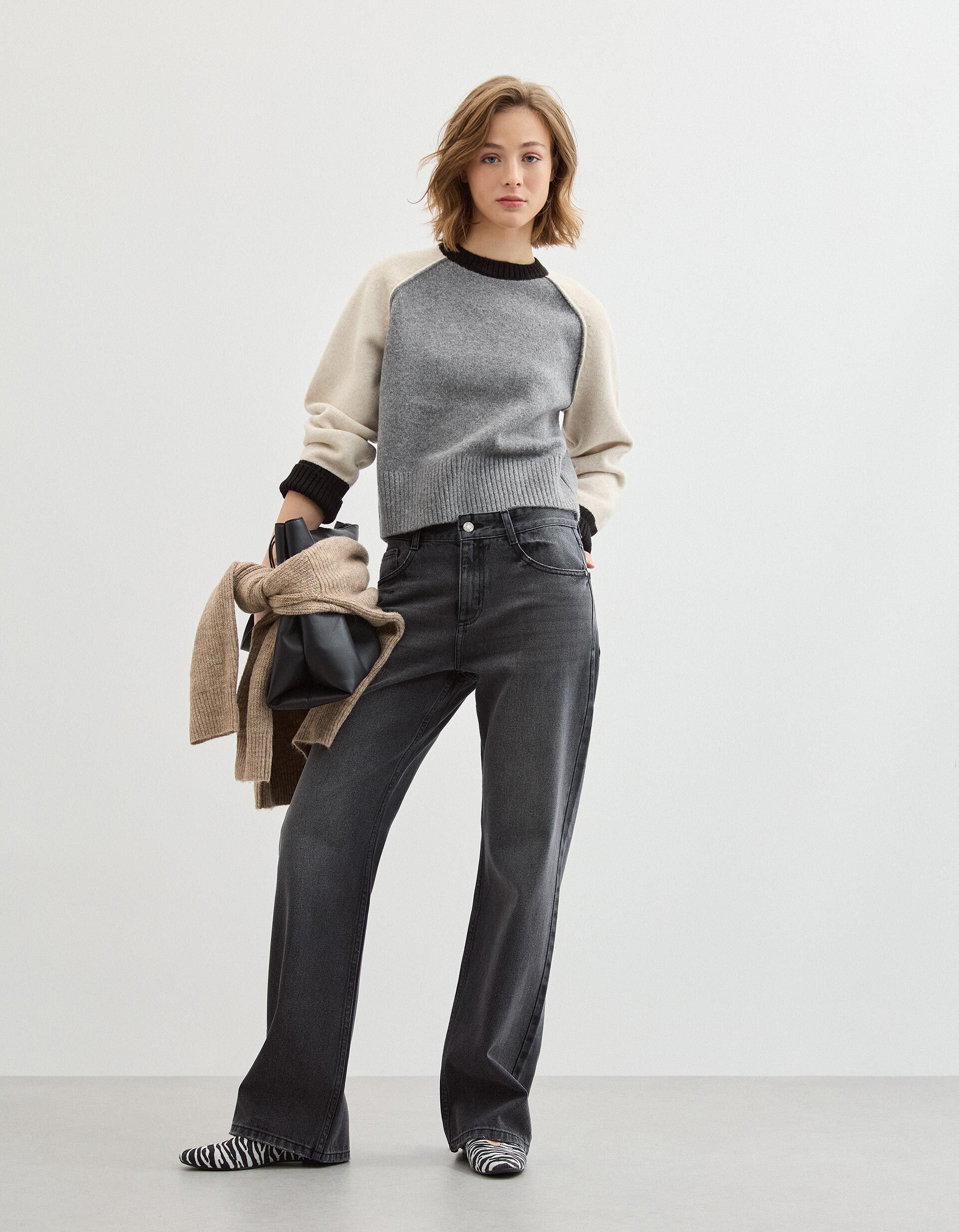 Comprar Online Cal&ccedil;as de Ganga Wide Leg, Mulher, Cinzento