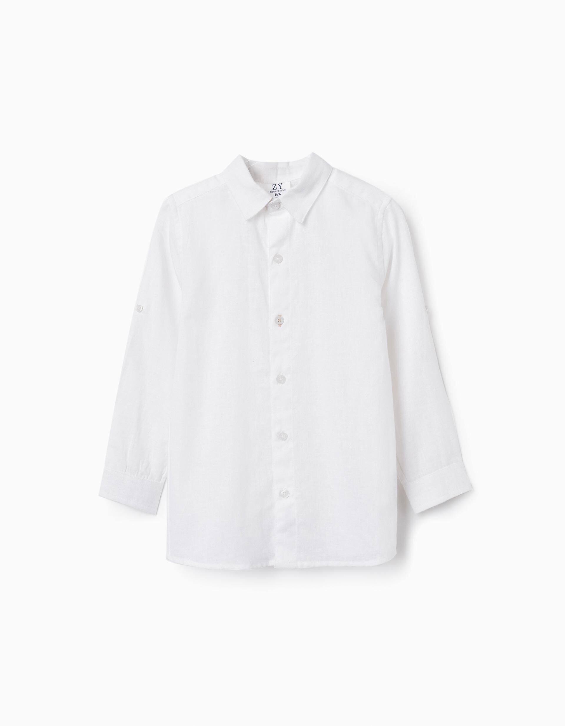 Comprar Online Camisa de Manga Comprida Cl&aacute;ssica para Menino, Branco
