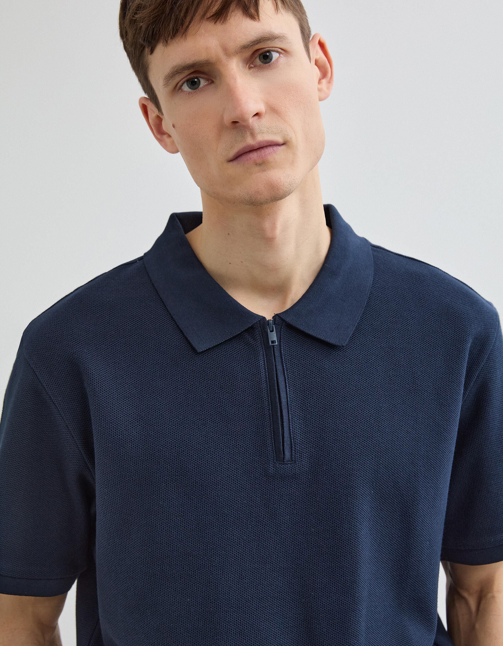 Comprar Online Polo com Fecho, Homem, Azul Escuro