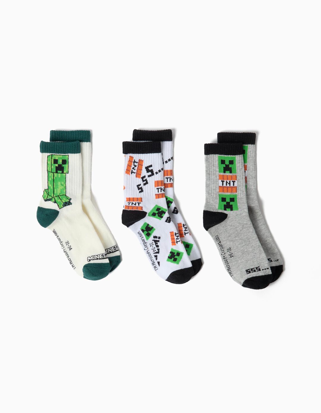 Pack 3 Pares De Meias 'Minecraft', Menino, Multicolor