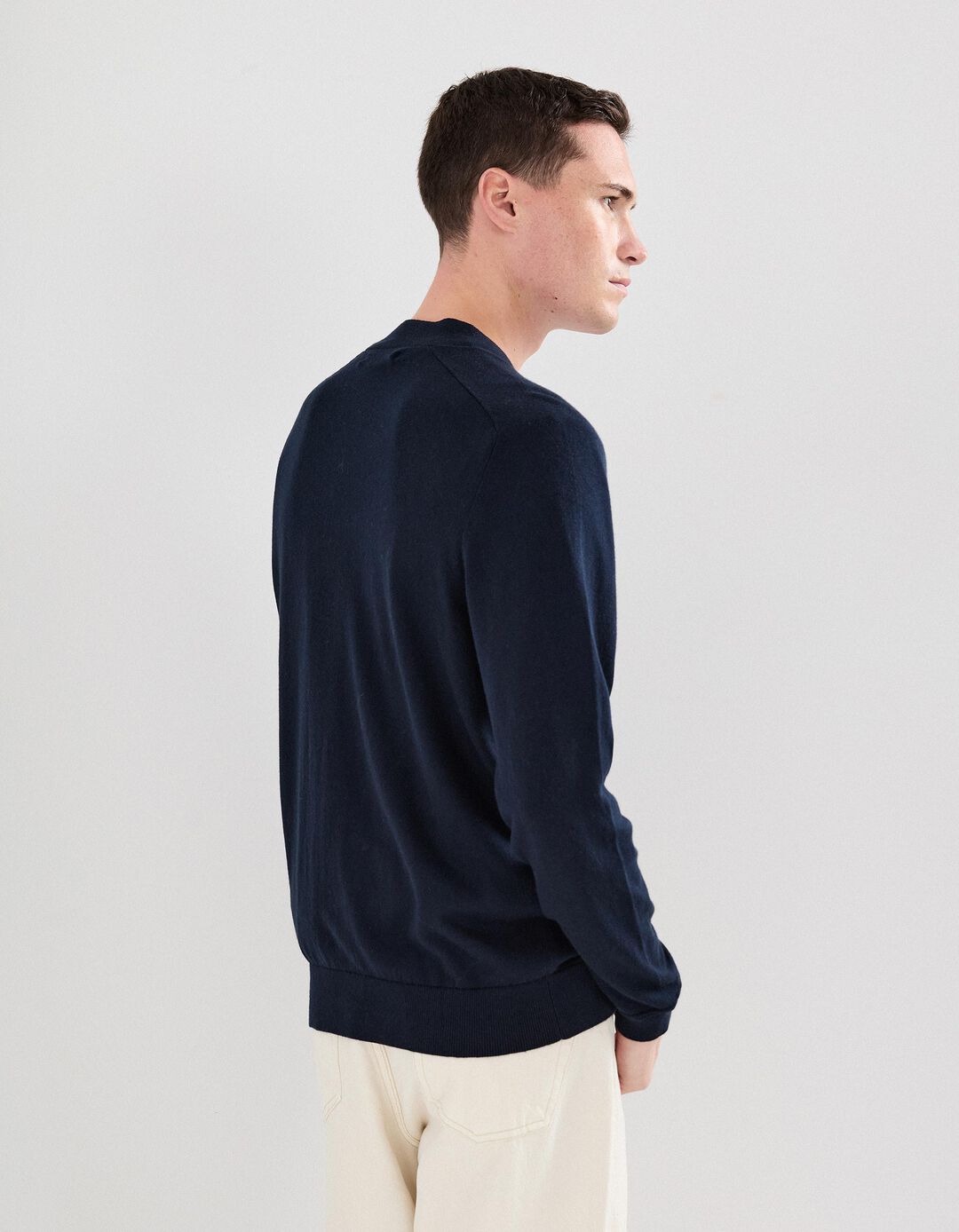 Casaco com Caxemira, Homem, Azul Escuro