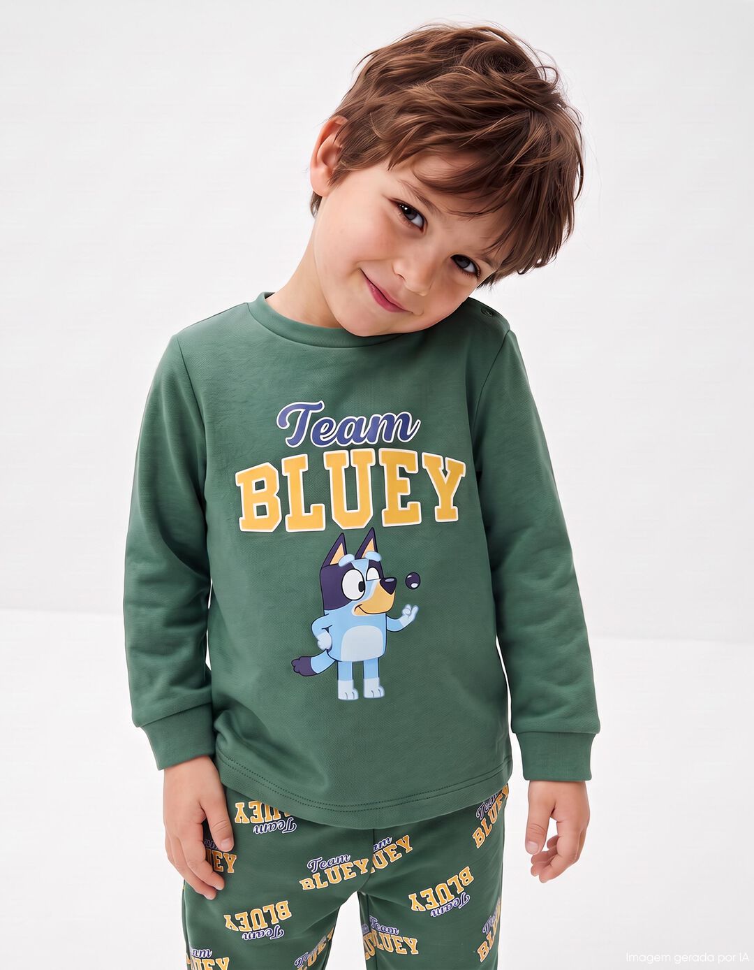 Pijama Interlock 'Bluey', Menino, Verde Escuro