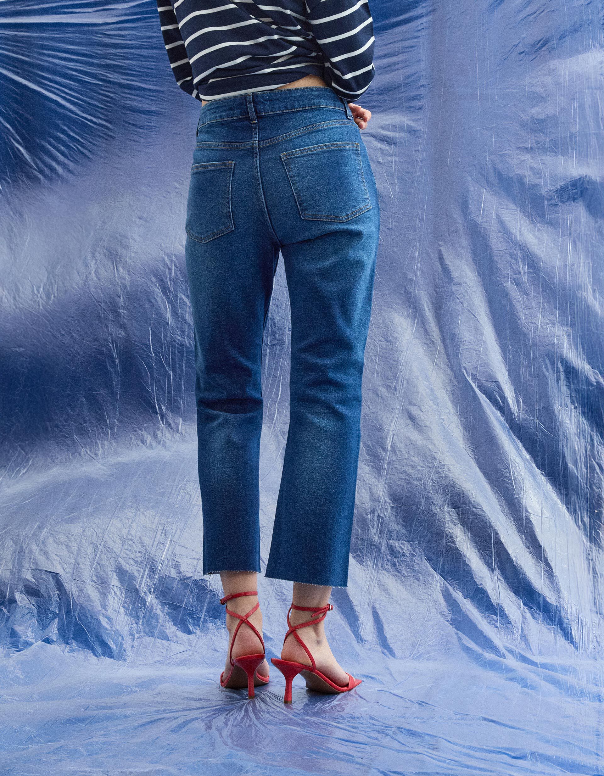 Comprar Online Cal&ccedil;as de Ganga 'Cropped Flare', Mulher, Azul Escuro