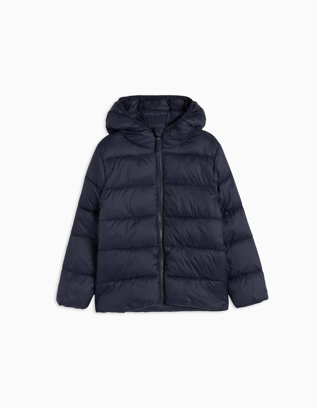 Quilted Hooded Jacket, Girl, Dark Blue
