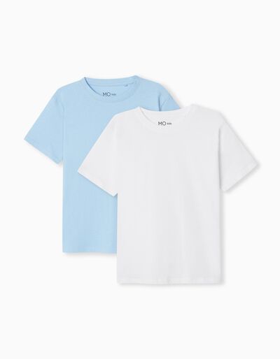 2 Basic Plain T-shirts Pack, Boys, Multicolour
