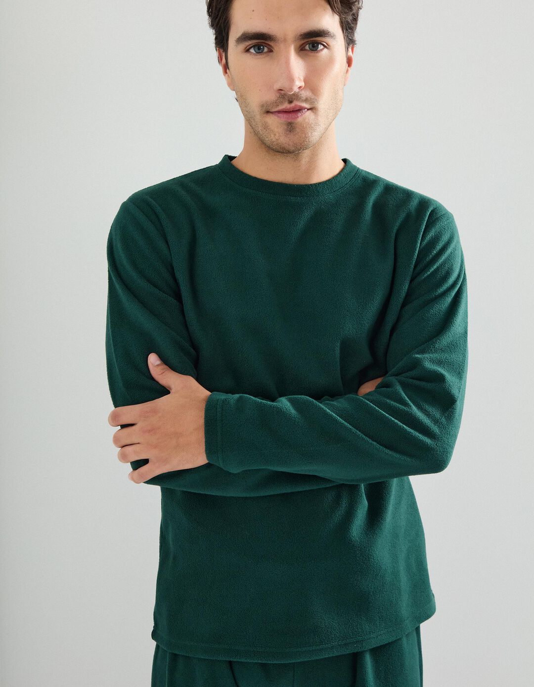 Pijama Polar, Homem, Verde Escuro 