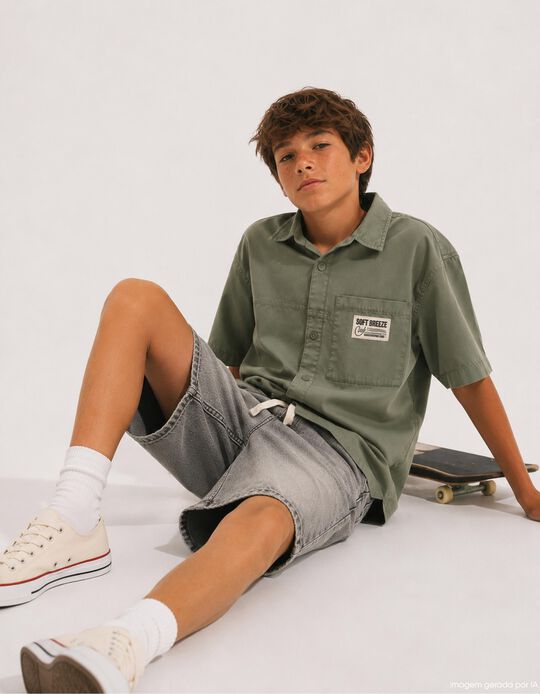 Comprar Online Camisa 'Loose Fit', Menino, Verde Claro