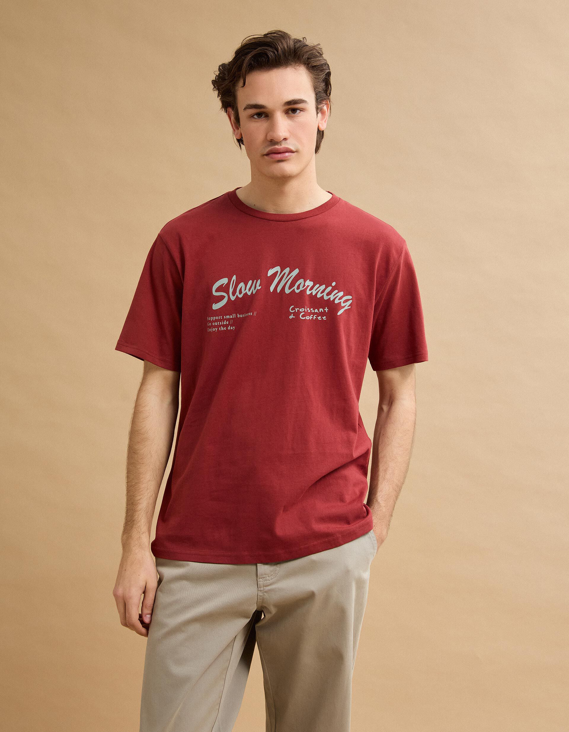 Comprar Online T-shirt Jersey Estampado, Homem, Vermelho
