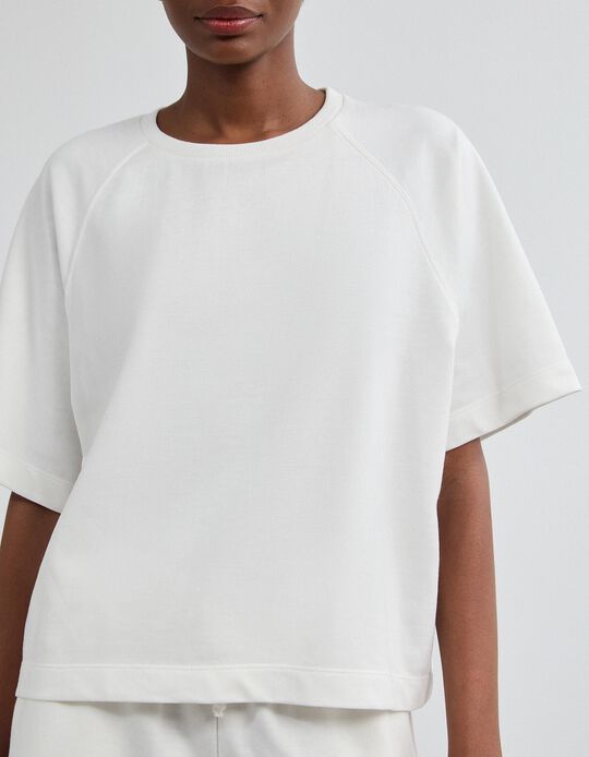 Comprar Online T-shirt De Manga Curta, Mulher, Bege Claro