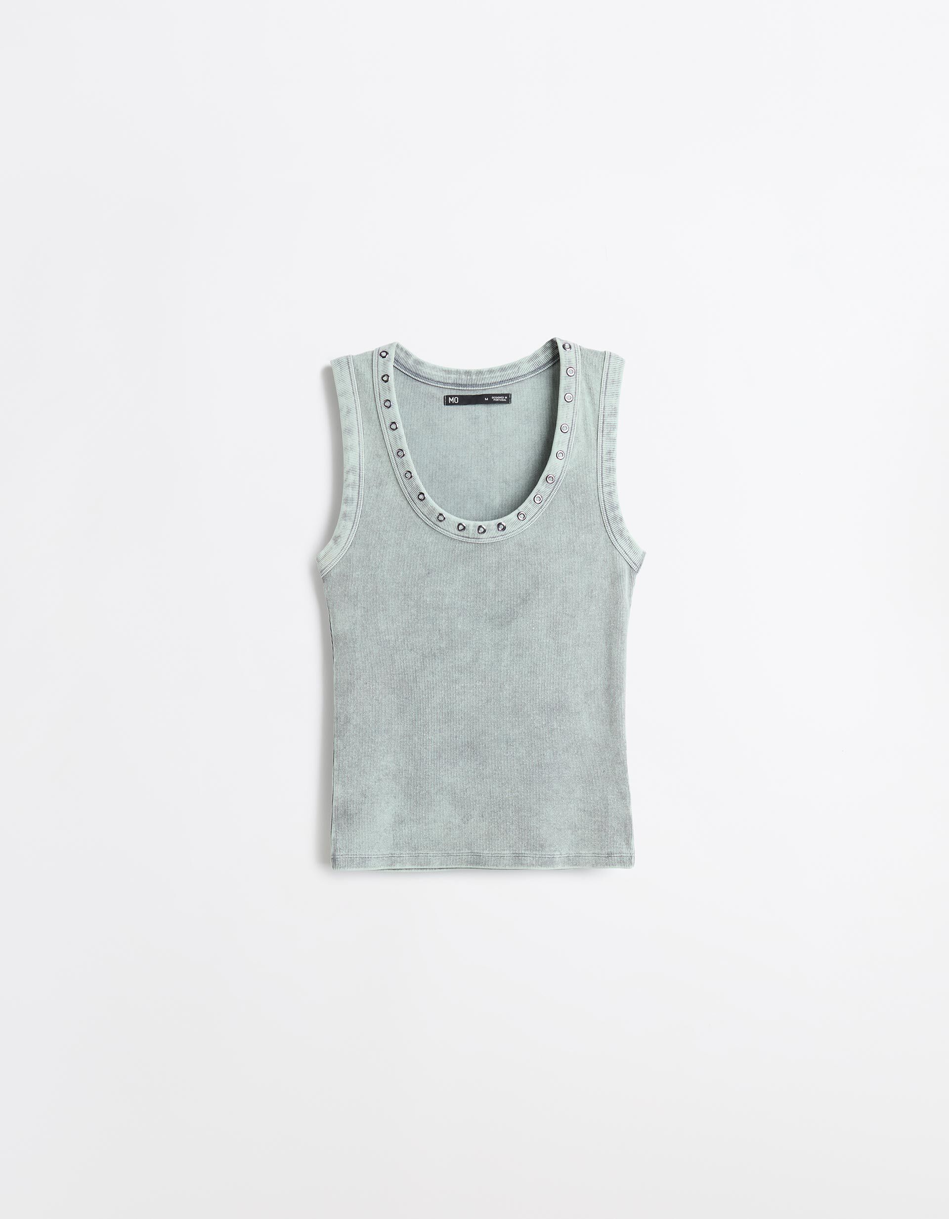 Comprar Online Top Canelado, Mulher, Cinzento 