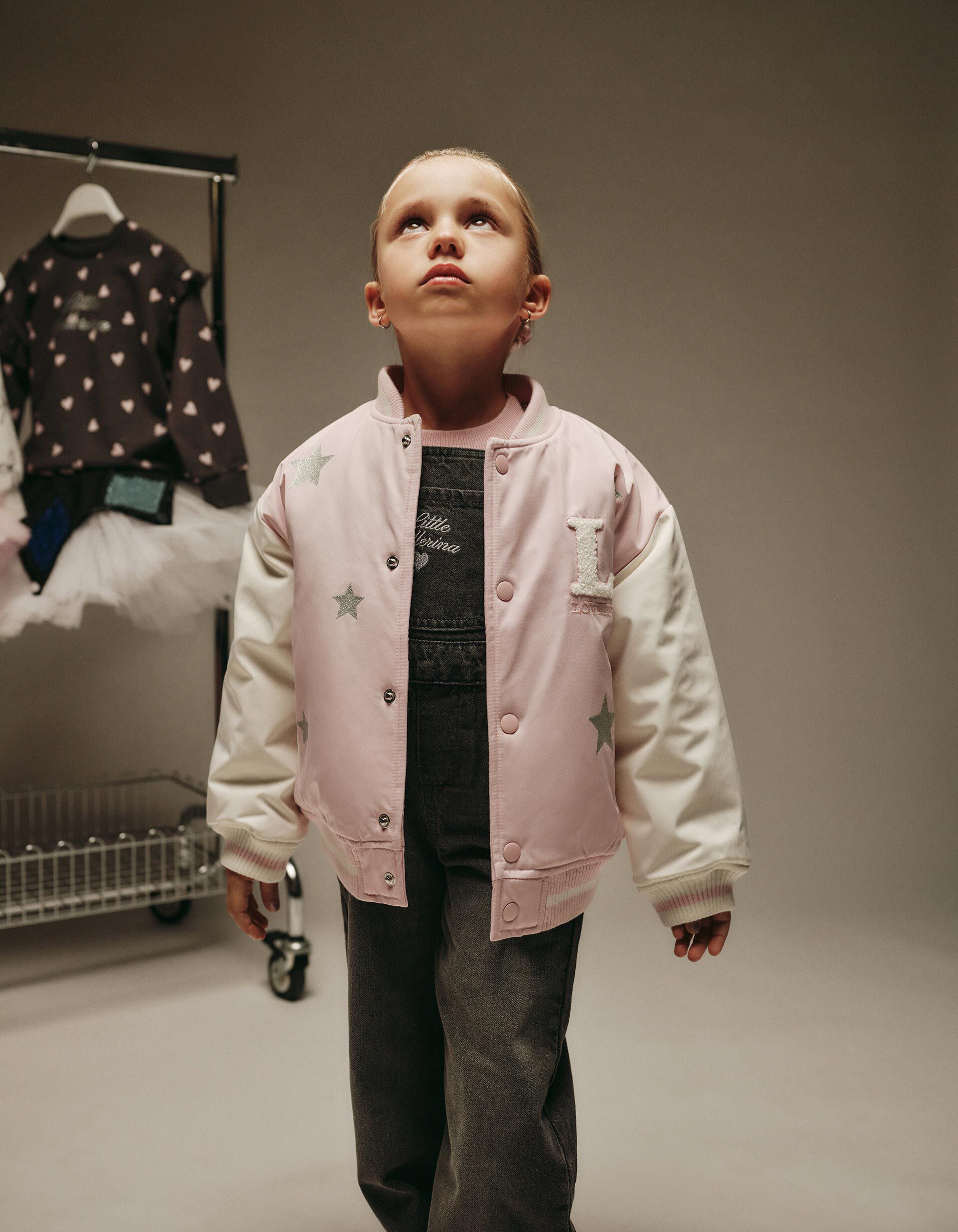 Comprar Online Casaco Bomber, Menina, Rosa Claro