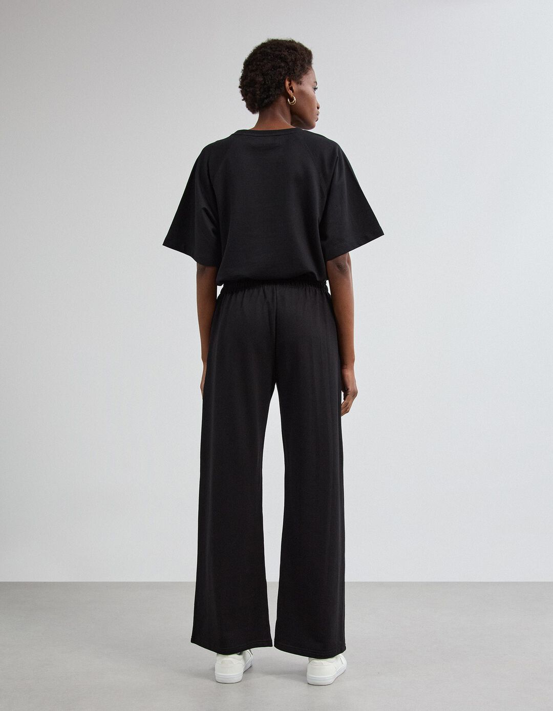 Cal&ccedil;as Jogger Wide Leg, Mulher, Preto
