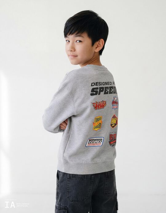 Comprar Online Sweatshirt de Felpa 'Hot Wheels', Menino, Cinzento Claro