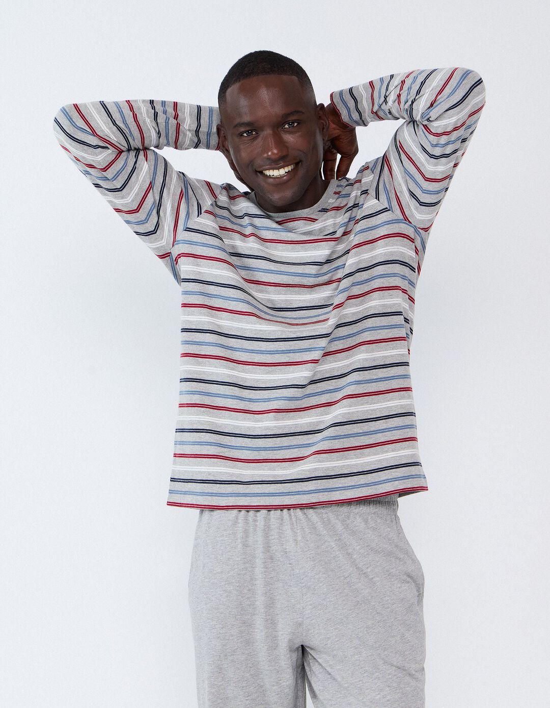 Pijama &Agrave;s Riscas, Homem, Cinzento