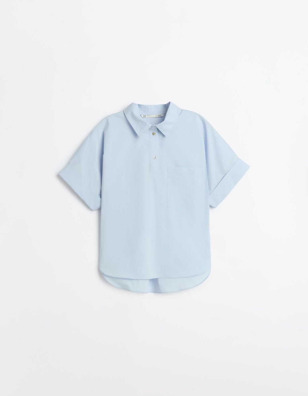 Camisa De Popelina, Mulher, Azul Claro