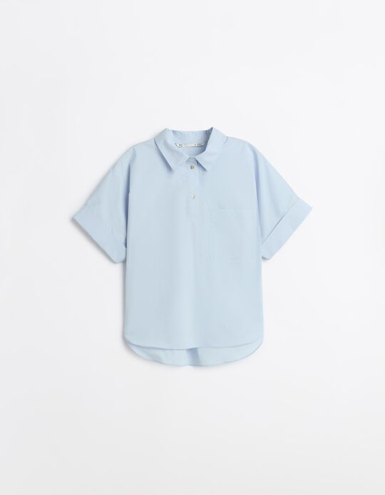 Comprar Online Camisa De Popelina, Mulher, Azul Claro